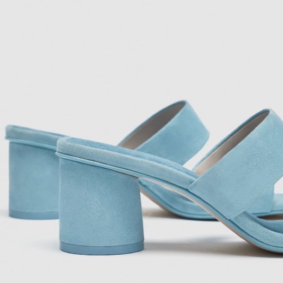 Zara 100% Leather Block Heel Sandals - Picture 3 of 8